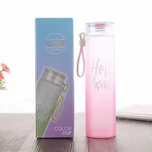 Стеклянная кружка, портативные Кружки для путешествий, бутылка, стакан для кофе, чая, чашки, красочные матовые градиентные термосы, ручная чашка