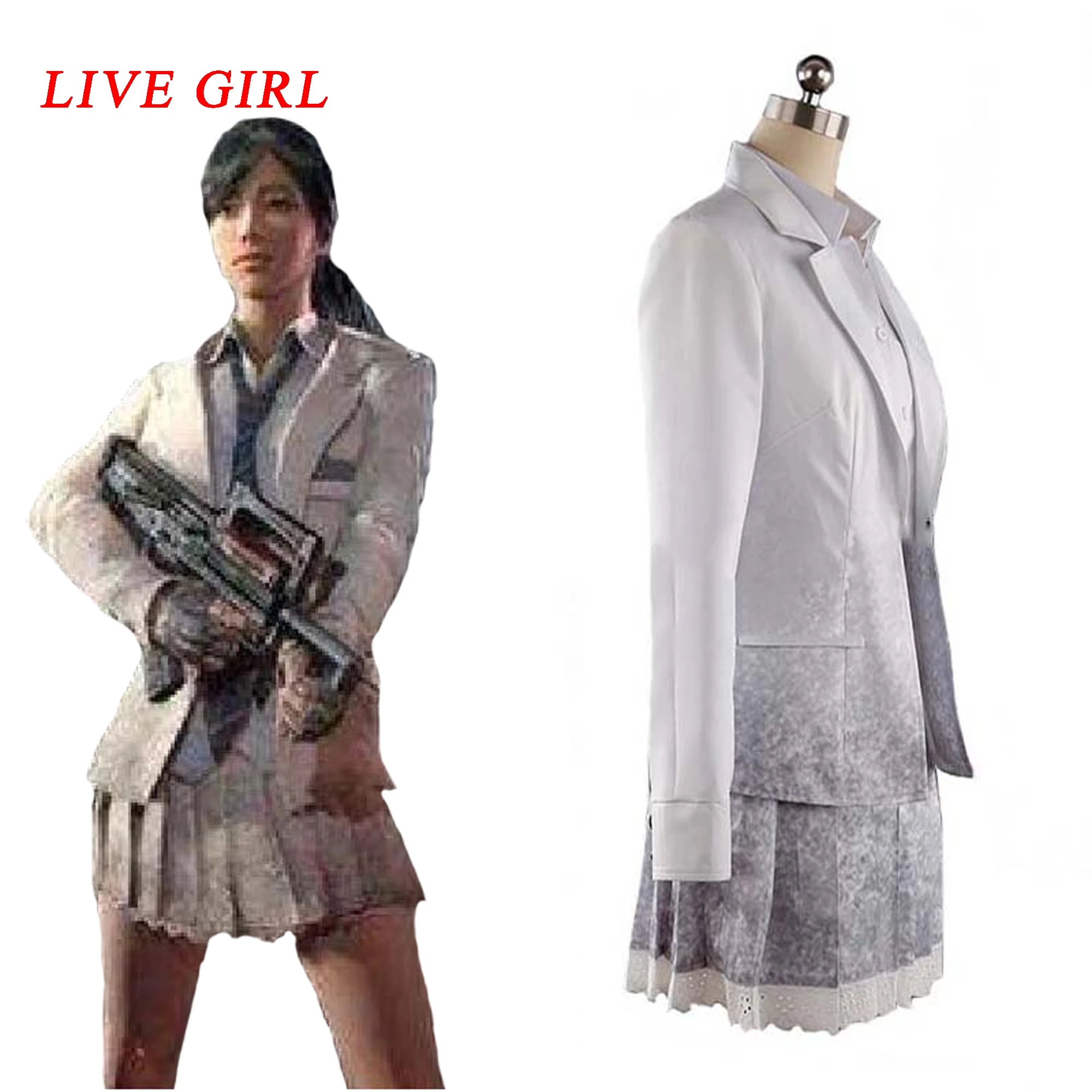 New Game Playerunknown S Battlegrounds Pubg Costume White Printing School Uniform Skirt Cosplay Costume Custom Made Game Costumes Aliexpress