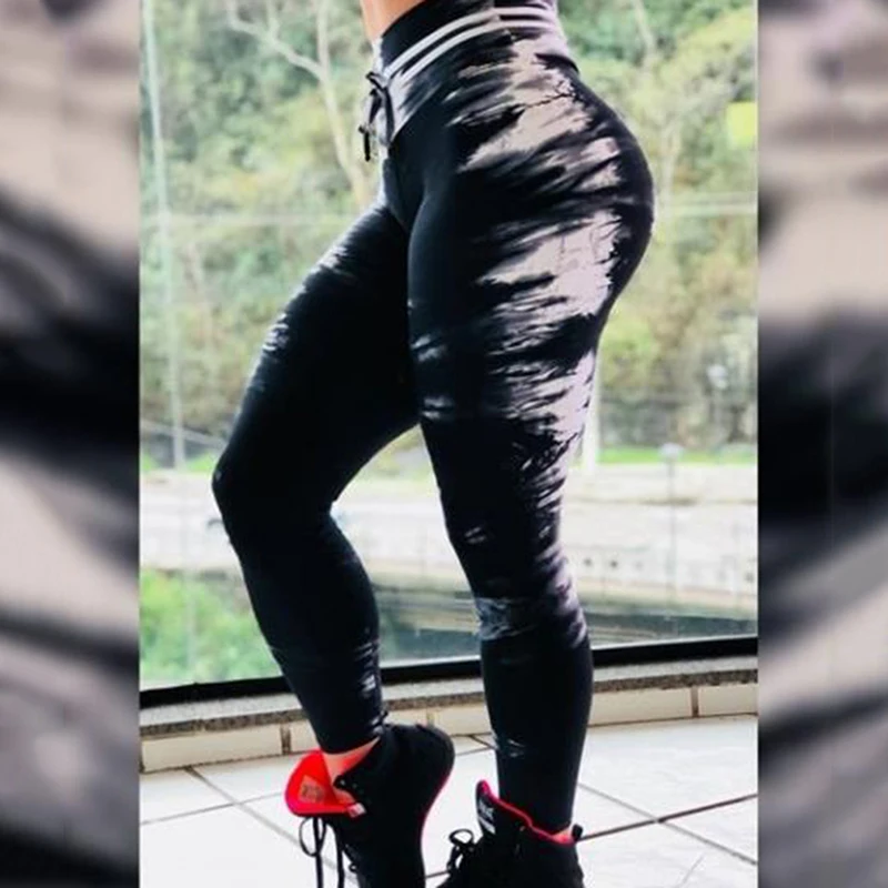 Готические леггинсы, новинка, женские леггинсы для фитнеса, модные, черные, белые, с принтом, дизайнерские брюки, штаны, большой размер, длина по щиколотку, спортивная одежда - Цвет: black
