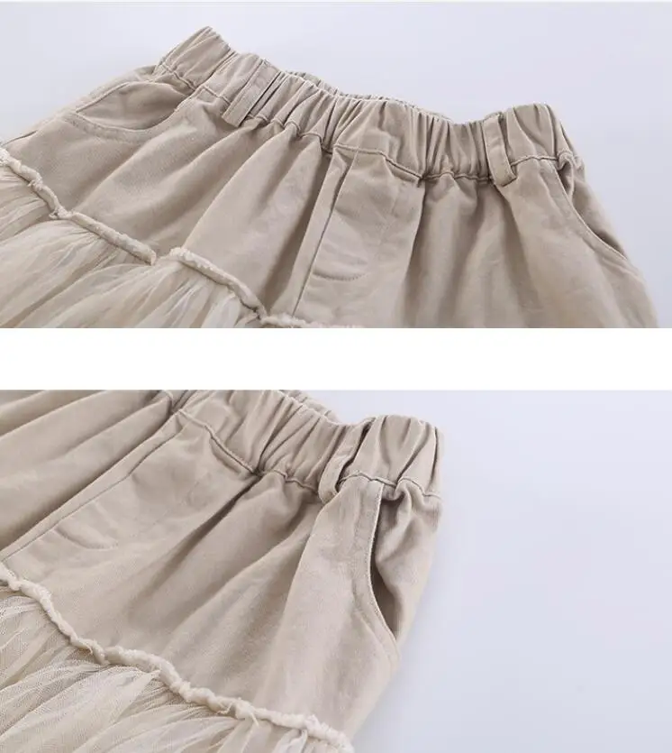 Весна джинсовая юбка в сеточку для девочек, для маленьких девочек, модная детская одежда в стиле «принцесс» с юбкой ; 5 предметов в лоте