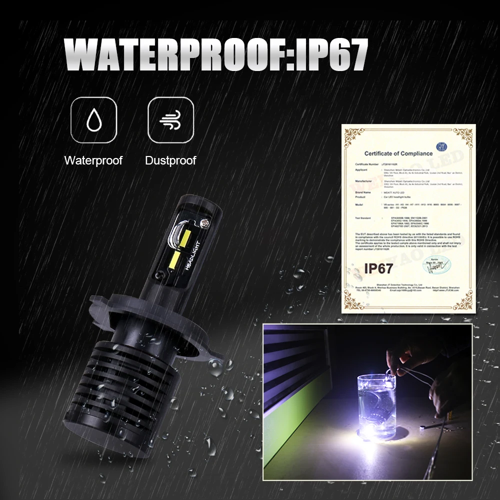 Mdatt CSP H4 H1 H3 H7 H8 H11 9005 HB3 9006 HB4 Автомобильные фары лампы 80 Вт 8000LM светодиодные лампы Автомобильные светодиодные фары для автомобиля 12V автомобили 6000K