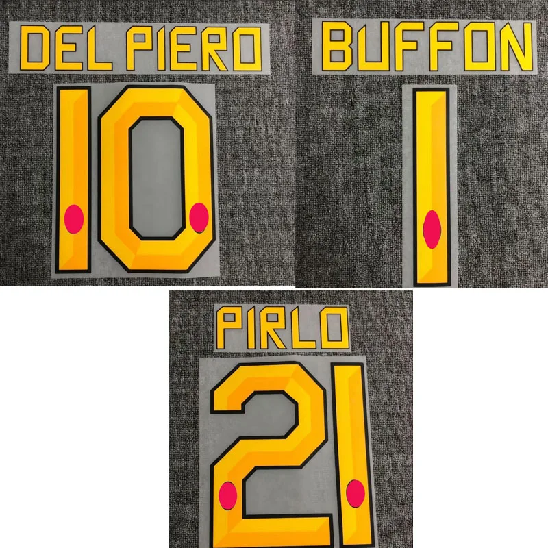 2010 2011 Ретро #10 DEL Piero #21 Pirlo #1 Buffon Nameset Печатный Железный значок|Заплатки| |