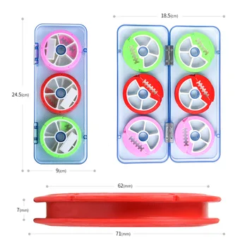 

6-Axis Fishing Line Winding Board Silic Gel Shaft Mainline Box Color Rubber Main Shaft Fishing Wire Box Fishing Tackle Lure Case