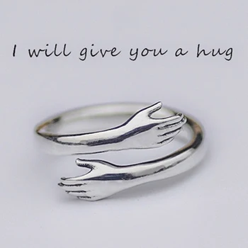 

Creatieve Knuffel Vorm Ring Elegant Engagement Finger Ring Gift Verstelbare Paar Ring Voor Party Lover Vrienden