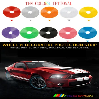 

8M/Roll Car Styling Wheel Rims Protector Decor Strip Car Vehicle Color Tire Guard Line Rubber Moulding Trim