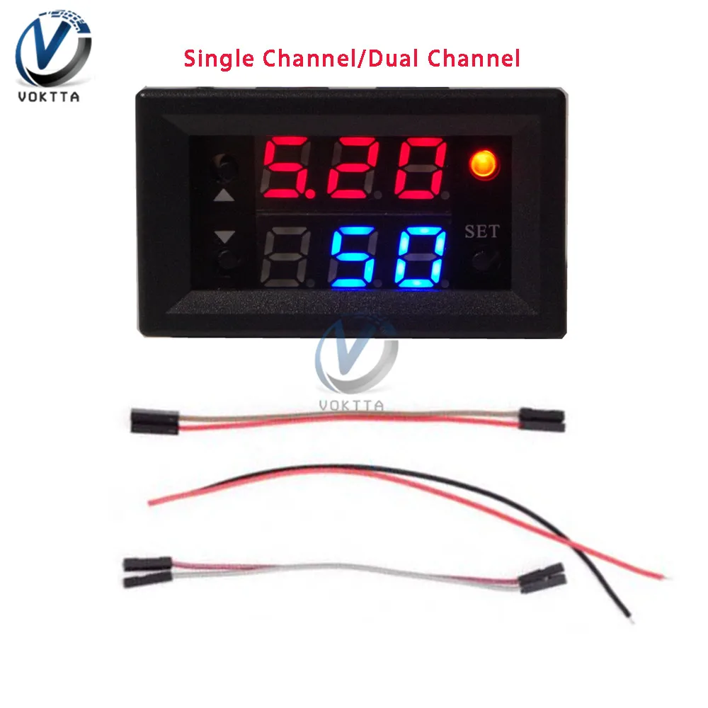 

4-25V Single Way/Dual Way Digital Red and Blue Double Display PWM Pulse Signal Generator Frequency Duty Cycle Adjustable Module