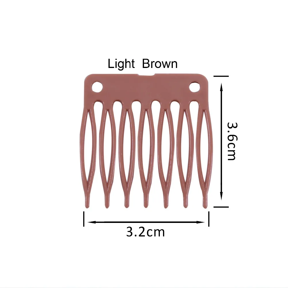 50 шт./лот Аксессуары для париков, пластиковые расчески и зажимы для париков, черные цветные расчески для изготовления париков