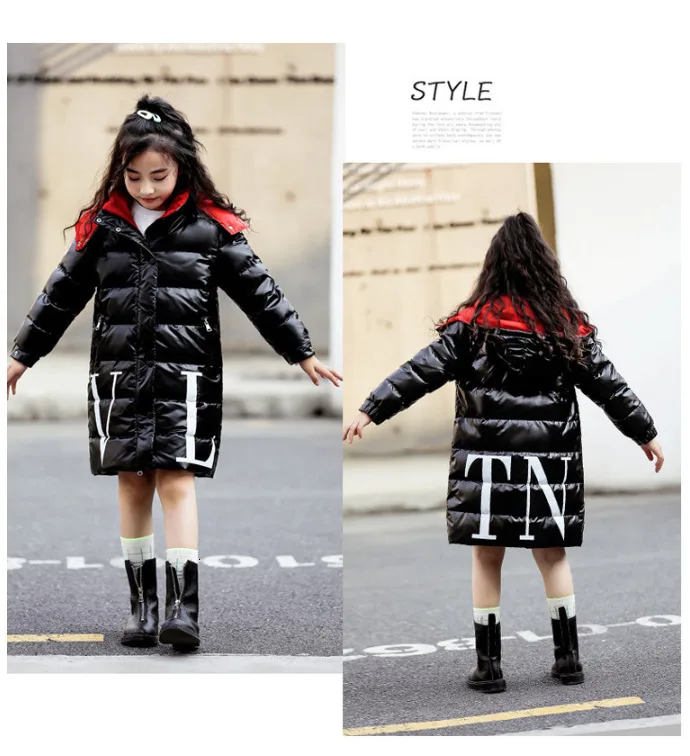 Girls Winter Warm Down Coat Kid Christmas School Fur Long Sleeve Thick Outerwear For Cold Winter Snow Jacket Boy Girl Clothes