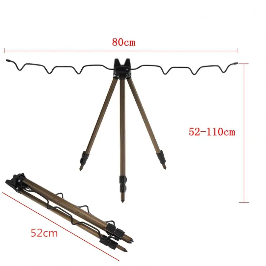 Aluminum Alloy Telescopic 5 / 7 Groove Fishing Rod Holder Portable