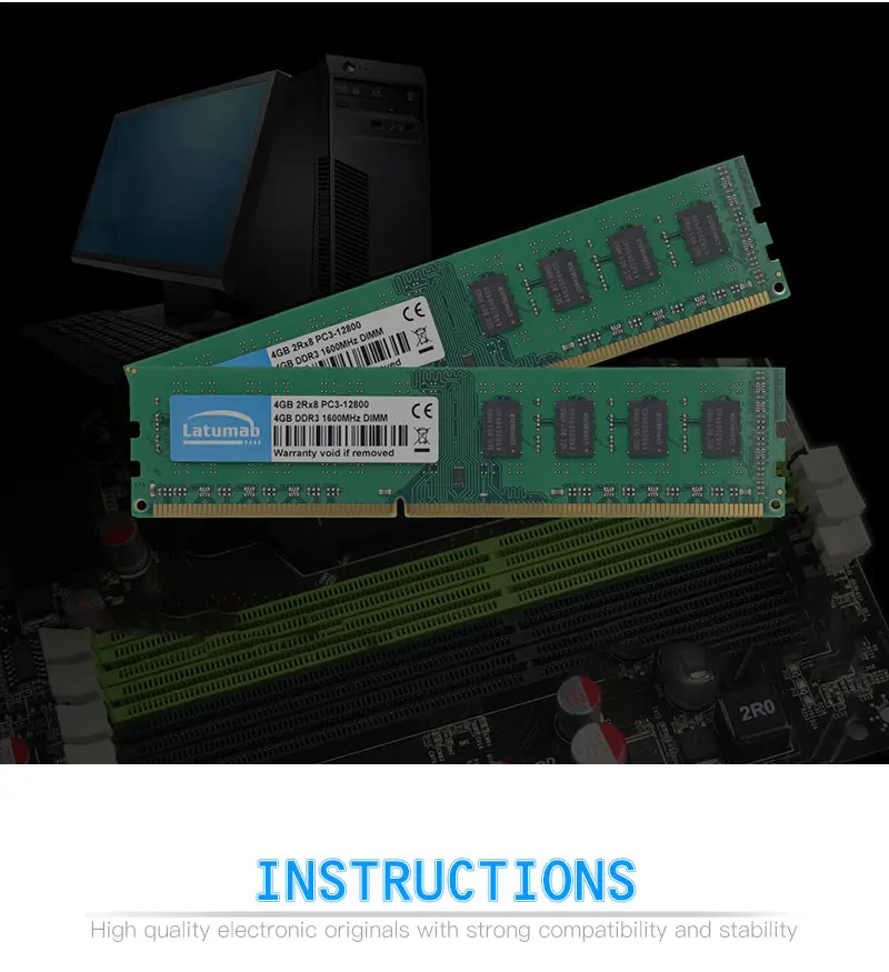 Latumab RAM DDR3 4GB 8GB 16GB 1600MHz Desktop Memory PC3-12800 DIMM Memory 240Pin 1.5V Memoria DDR3 RAM PC Memory Module (23)