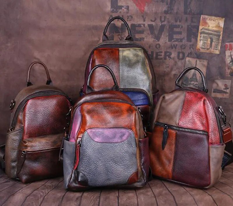 

men and women Wild Sleek Buckle Minimalist Style Backpack Outdoor Solid Color Leather Backpack Shoulder Bag Casual Outdoor Trave