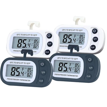 

Fridge Thermometer, Min-Max Temperature Range Hanging Hook Back Freezer Thermometer (Pack of 4)