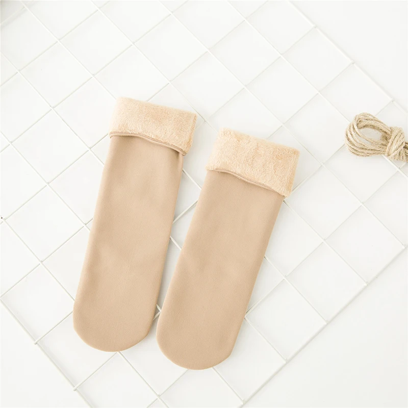 Теплые женские и мужские носки утепленные теплые шерстяные кашемировые зимние унисекс бесшовное бархатное сапоги пол носок для сна горячая распродажа - Цвет: as pics