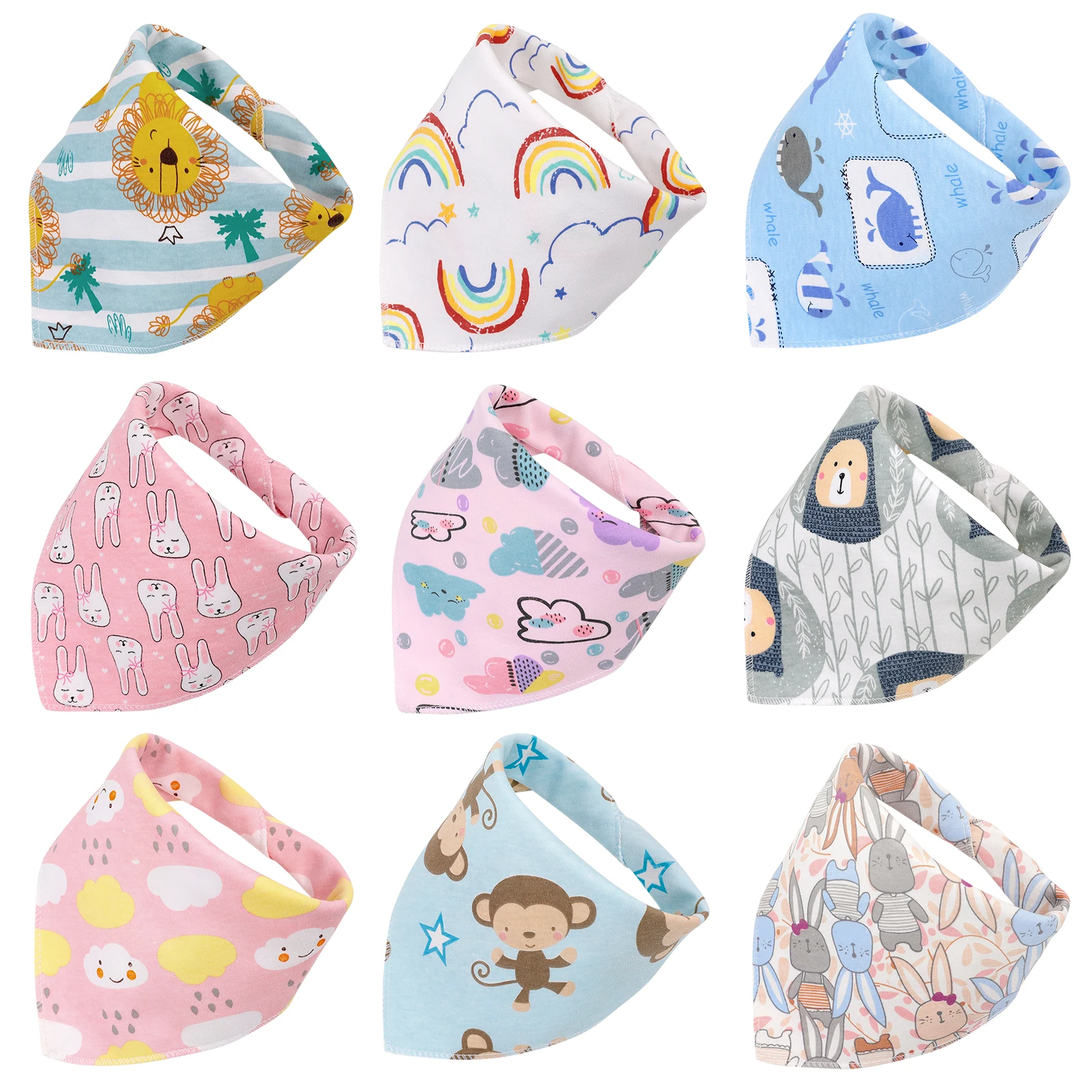 1Pc Baby Bandana Bibs Triangle Burp Cloths Cartoon Saliva Towel Baby Feeding Bibs Soft Absorbent Boys Girl Bibs Baby Shower Gift custom baby accessories
