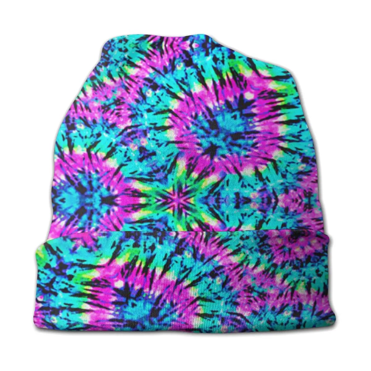 Розовый и синий Tie Dye унисекс взрослая Повседневная шапочка зимняя теплая вязаная Лыжная шапка с рукавом Skully Beanies