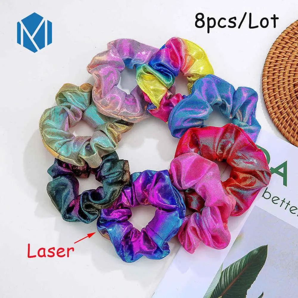 8PCS-A M MISM 11 шт. винтажные леопардовые бархатные резинки для волос для женщин и девочек, шелковые эластичные полосы обруча для волос, набор модных аксессуаров для волос - Цвет: 8PCS-A