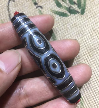 

Big Treasure LKbrother Sauces High Quality Energy Magic Tibetan Old Oily Agate Silver Inlay 6 Dragon Eye Totem dZi Bead Amulet
