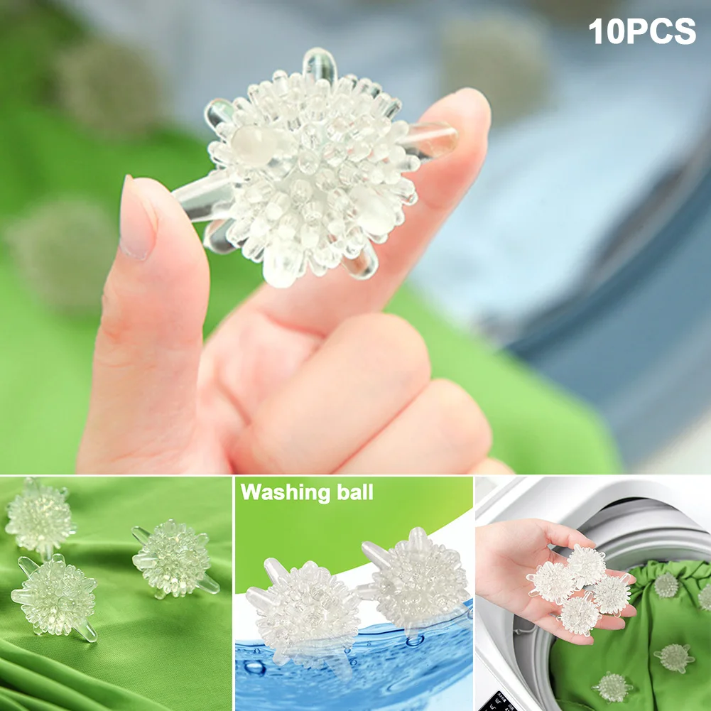 10pcs/set PVC Household Gadgets For Washing Machine Anti Winding Bathroom Clothes Softener Accessories Cleaning Ball Reusable