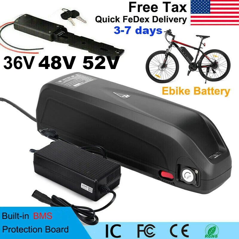 Доставка из США Hailong 48V 52V eBike аккумулятор BBS02 BBSHD 1000W BAFANG TONGSHENG 18650 Samsung 35E Cell|Батарея