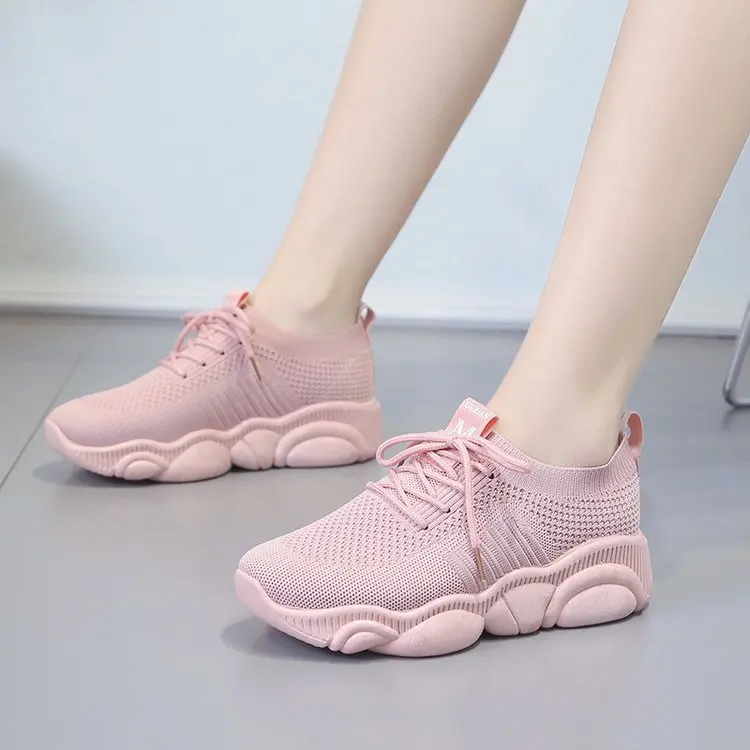 

2019 Network Hongfei Woven Versatile CHIC Shoes Ulzzang Athletic Shoes Breathable Casual Bear Bottom Shoes WOMEN'S Shoes