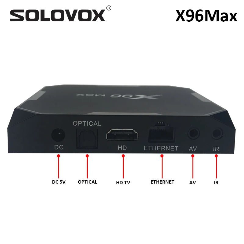 SOLOVOX X96 Max X2 Android 8 1 ТВ приставка Amlogic S905X2 LPDDR4 Четырехъядерный 4 Гб 64 2 4G и 5 ГГц Wifi BT 1000M