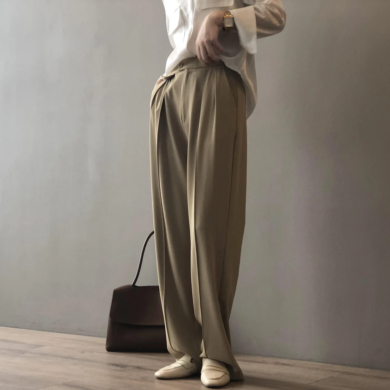 Women's Casual Pants High Waist Pleated Vertical Pants Loose Pants Suit Pants 2022 Spring And Autumn New Style joggers for women