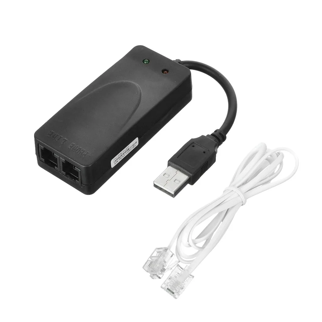 USB2.0 56K Data V.92/V.90 External Voice Fax Modem 1 to 2 Cable For Windows