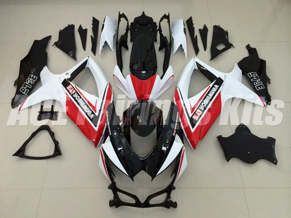 Черный, красный(инжекционного метода литья) ABS обтекатель комплект для Suzuki GSXR 600-750 GSXR 750 K8 2008 2009 2010 обтекатель комплект покрыти