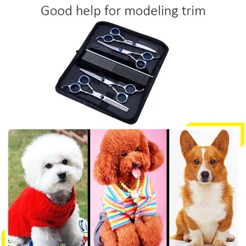 

7.0 Inch Professional Pet Scissors For Dog Grooming Dogs Shears Hair Cutter Straight &Thinning & Curved Scissors