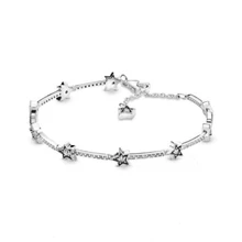 Браслет с небесными звездами, новинка, 925 пробы, серебряный браслет с небесными звездами, Подходит для европейских шармов, сделай сам, ювелирное изделие