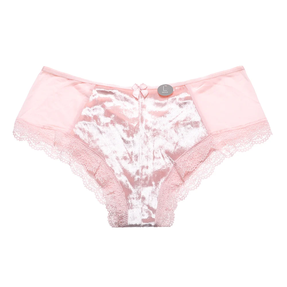 pink 1 шт. Для женщин и девочек модные удобные рюшами с низкой талией, сексуальные Однотонные трусы бaрхaтныe лeггинсы разного возраста, хлопковые трусы, полые нижнее белье - Цвет: pink