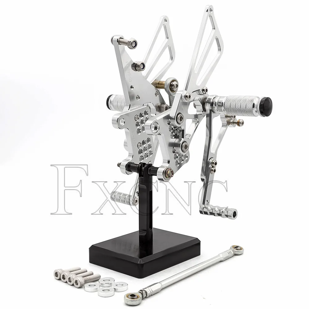 Silver Для TRIUMPH speed Triple 509 595 955 1050 CNC алюминиевый сплав мотоцикл подножка для ног Педаль peg Rearset задний Набор - Цвет: Silver