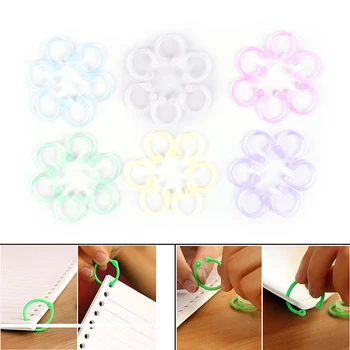 

12x Easy Ring Paper Book Loose Leaf Binder Keychain Key Stationery Accessory Plastic