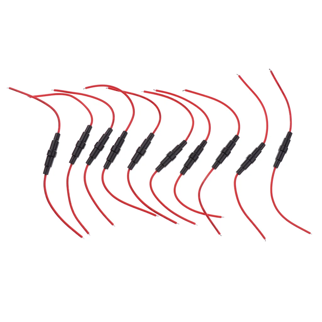 Easy Install 10 Pieces 5x20mm AGC 22 AWG Holder Inline Screw Type Fuse