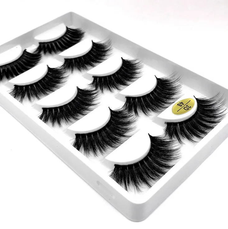 New 5 Pairs 3D Mink Hair False Eyelashes Wispy Fluffy Long Lashes Natural Eye Makeup Tools Faux Eye Lashes Maquiagem Wholesale