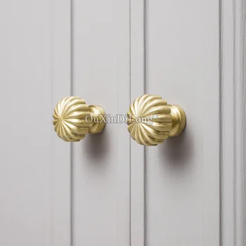 

10PCS European Solid Brass Kitchen Door Furniture Handle Cupboard Drawer Wardrobe Wine Cabinet Pulls Handles & Knobs GF291