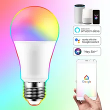E27 lâmpada inteligente 15w wi fi led lâmpada de luz mudança cor mágica rgb + branco função temporizador regulável trabalhar com alexa google casa siri