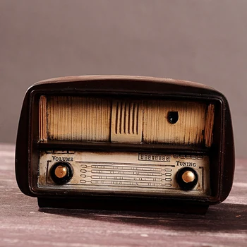 

Europe Resin Radio Model Retro Nostalgic Television Ornaments Vintage Crafts Bar Cafe Home Decor Gift Antique Imitation GY93