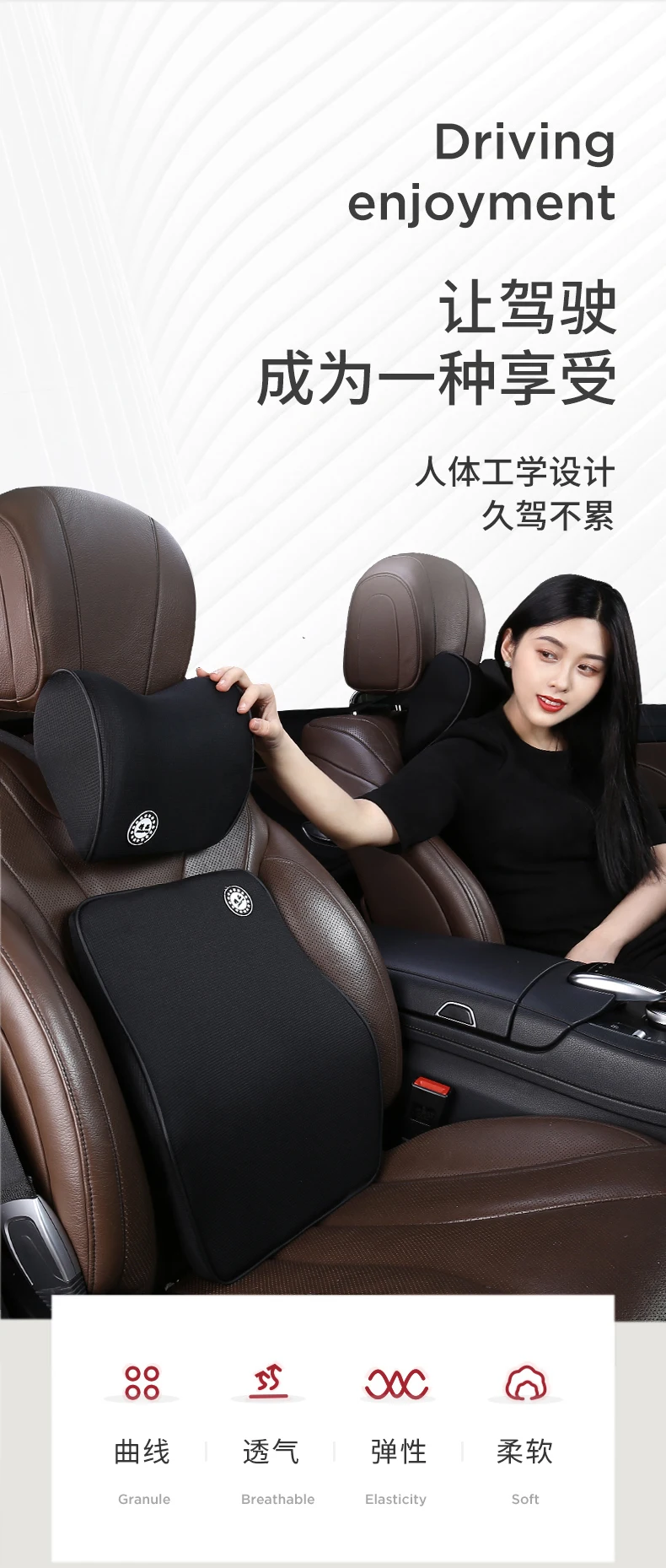Car memory cotton headrest neck pillow waist pillow Car For Kia K5 Optima- Sportage KX5- Niro