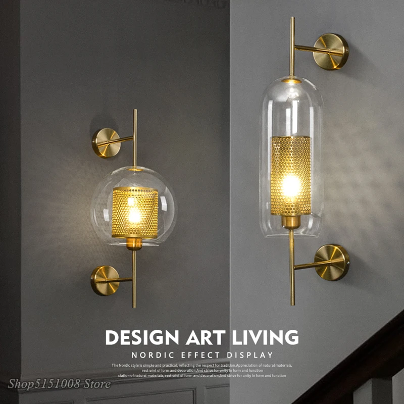 Post Modern Wall Lamp Loft Led Glass Wall Sconce Dining Room Industrial Decor Kitchen Loft Wall Light Fixtures Wall Luminaria
