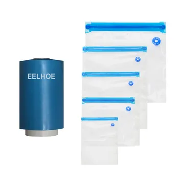 

USB Powered Mini Electric Vacuum Pump With 5 Space Saver Bags Handheld Air Extractor For Packing Food Clothes Home Storage