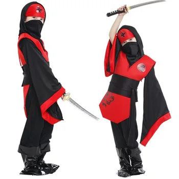 

Halloween Children Mysterious Ninja Anime Cosplay Costume Kids Boy Girl Japanese Samurai Fight Uniform Set Warrior Combat Suit