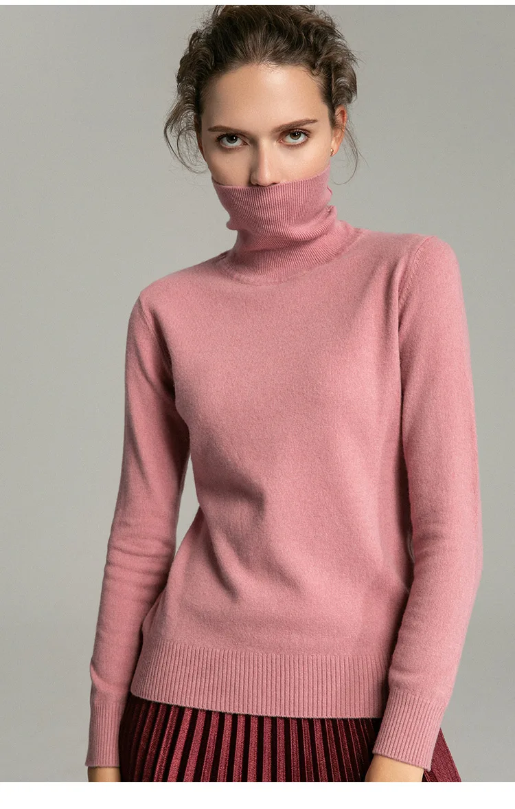 Осень зима новые свитера для женщин шерсть Трикотаж Дамы Водолазка 8 цветов мягкие Джемперы пуловер