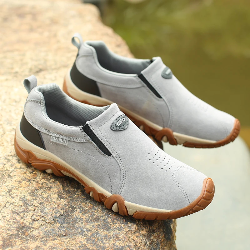 

New Men Shoes Genuine Leather Loafers Breathable Spring Autumn Casual Shoes Outdoor Non Slip Men Sneakers Man Shoe Loafer 2019