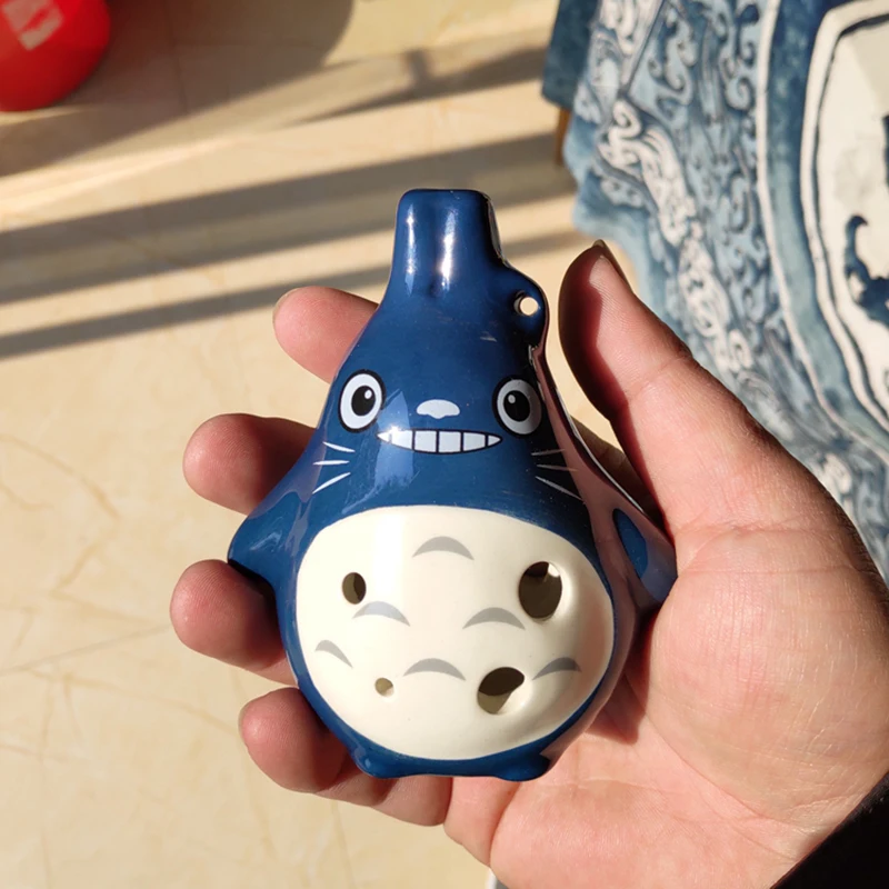 Ocarina 6 Hole Small Cartoon Character Ocarina Alto C Tone Beginner Ocarina Tourist Souvenir Teaching Toys Ceramic Pendant