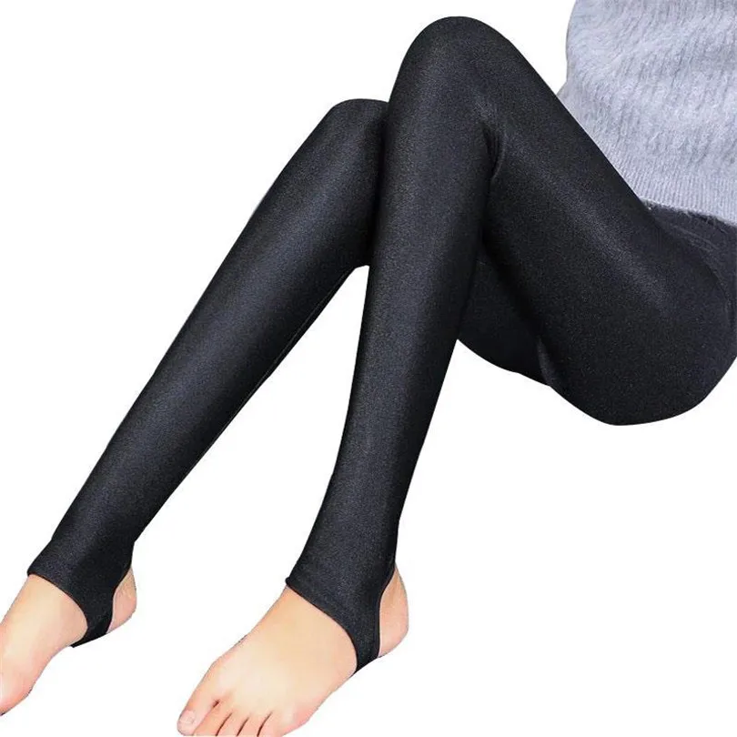 black shiny leggings