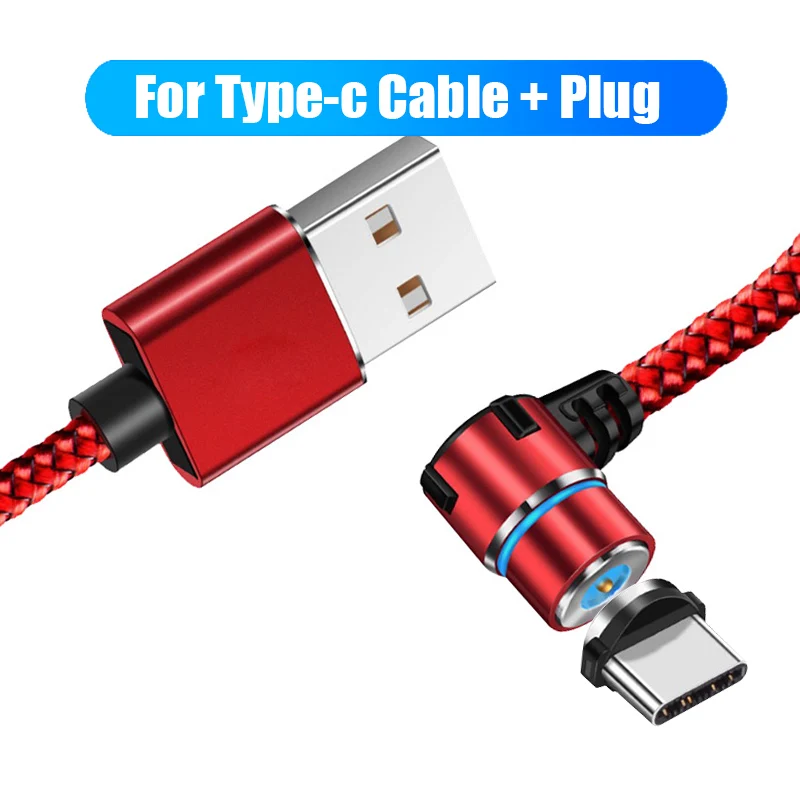 Магнитный Micro USB 8 Pin кабель для передачи данных для iPhone samsung для быстрой зарядки и передачи данных провод шнур магнит Зарядное устройство Тип usb C 1 м кабель для мобильного телефона - Цвет: Red For Type-c