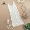 CUPSHE Ivory V-neck Hollow out Cover Up Woman Swimsuit Sexy Side Split Sleeveless Beach Midi Dress 2022 Summer Dress Beachwear ► Photo 3/4