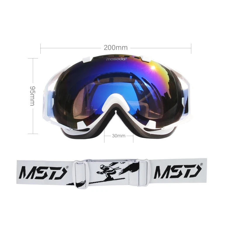Mosodo OTG Ski Goggles Snow Glasses Anti-fog UV400 Protection Men Women Snowboard Eyewear Double Lens Snowmobile Skiing Goggles 2