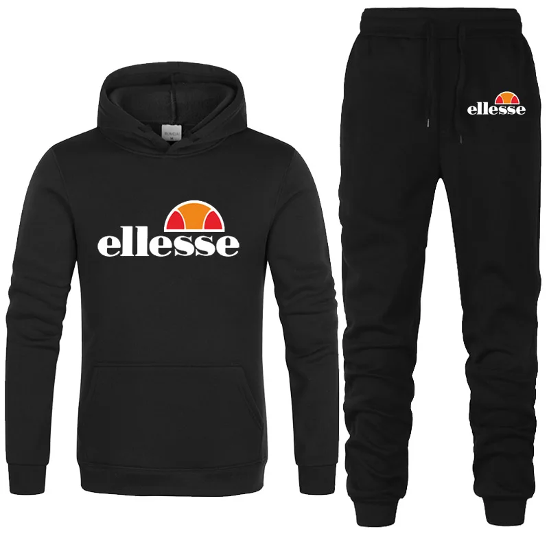 

2019 Spring Sporting Suits Men Ellesse Hip Hop Hooded Hoodies + Pants Tracksuits Autumn Casual Mens Sportswear Sets
